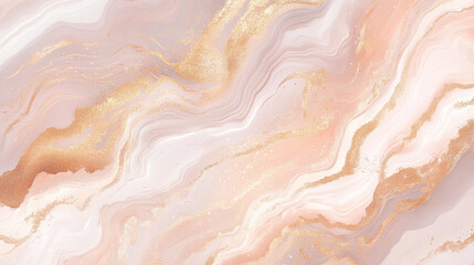 Obraz premium Elegant marble with peach and gold fluid patterns