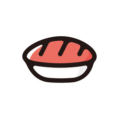 Sushi (Nigirizushi:tuna) outline icon for graphic design, apps and websites