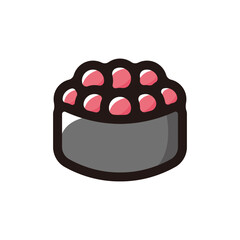 Gunkanmaki (warship roll) outline icon for graphic design, apps and websites