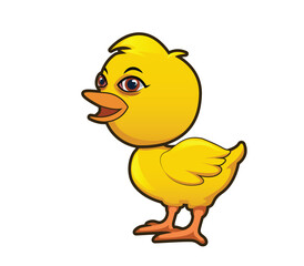 chick smile isolated cartoon vector