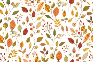 Autumn Leaves Seamless Pattern