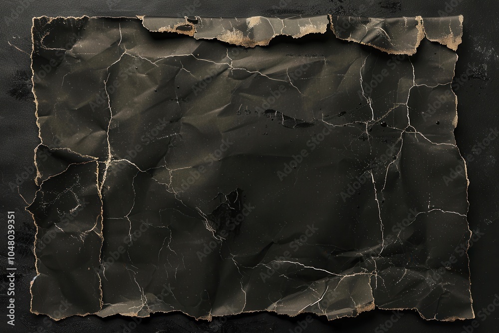 Poster The aged cardboard shows signs of damage and wear, highlighting its empty space and evoking feelings of nostalgia and history. Generative AI