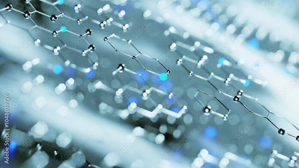 Poster 3d rendering dotted connection silver line with hexagon shape for network and data transfer cyber fu