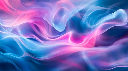 Obraz premium Vivid flowing wave patterns blending blue pink and purple into a seamless abstract scene