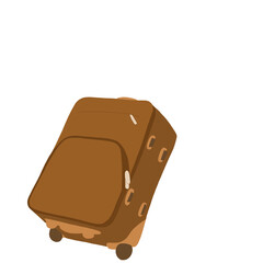 キャリーバッグ　茶色　シンプル　イラスト