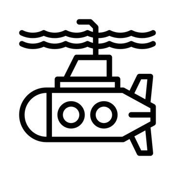 recommend clip art: Nuclear Submarine line icon