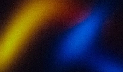 Magenta orange blue dark glowing grainy gradient background noise texture, Vibrant colors flow, wave shaped poster header banner design copy space