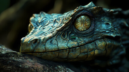 Enchanted basilisk gaze, petrified woodland creatures, magical gloom. Basilisk Gaze. Illustration