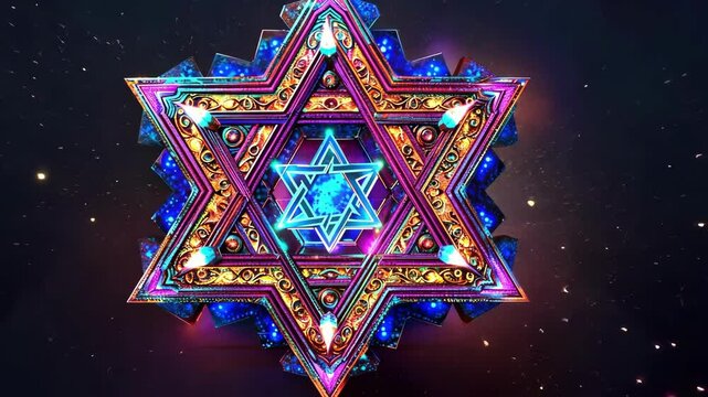 Vibrant star of david symbol for jewish holidays and celebrations. AI