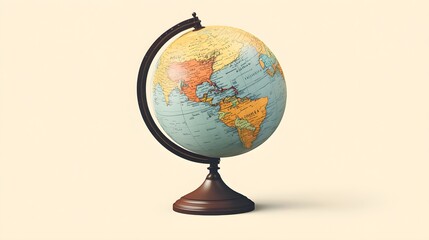 Vintage Globe on White Background