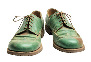 pair of old boots isolated on transparent background