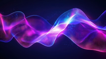 Obraz premium Energetic Abstract Neon Waves in Digital Style