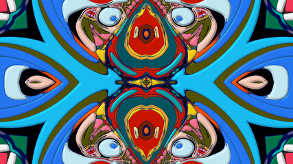 Colorful symmetrical abstract kaleidoscope background pattern for summer