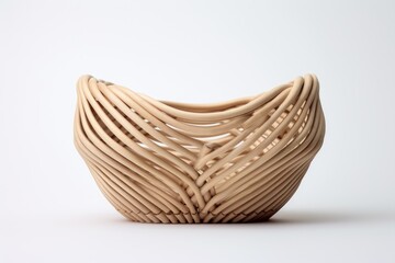 Obraz premium Basket made of wood on a white background