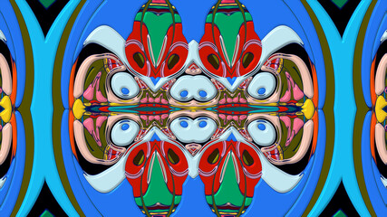 Obraz premium Colorful symmetrical abstract kaleidoscope background pattern for summer