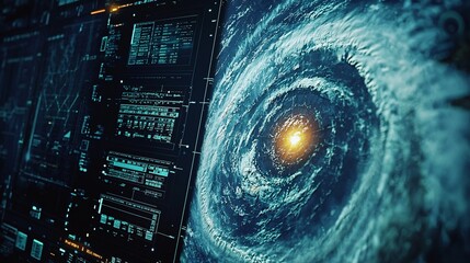 Emergency broadcast displaying live hurricane warning radar high detail sharp focus ultra HD