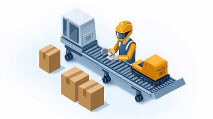 Intelligent Assembly Line Worker with Packages