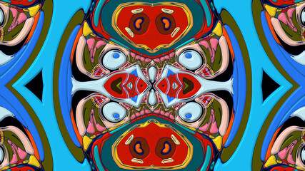 Colorful symmetrical abstract kaleidoscope background pattern for summer