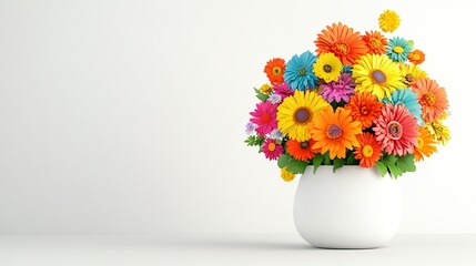 Colorful bouquet of flowers in a vase