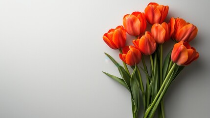 Simple Bouquet of Vibrant Orange Flowers on Background