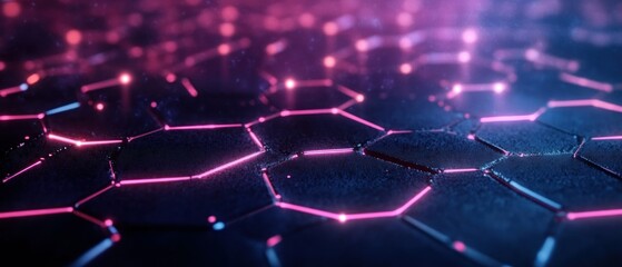 Obraz premium Background gaming abstract futuristic neon glowing hexagon honeycomb carbon technology wallpaper AI generated image