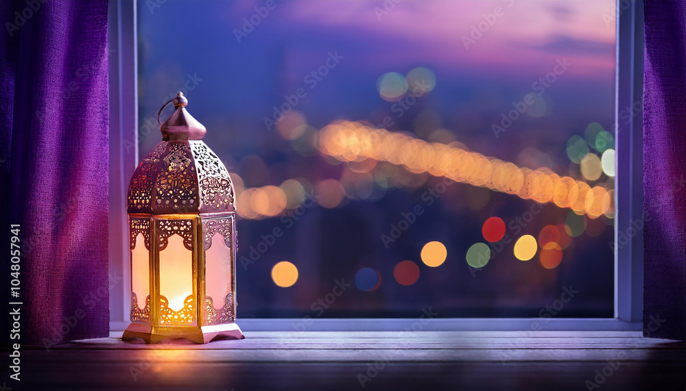 Fototapete ramadan with white background lantern design generative ai