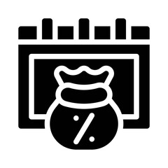 Tax Deadline glyph icon