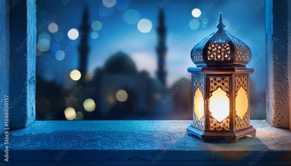Fototapete ramadan with white background lantern design generative ai
