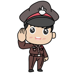cartoon policeman with a hat