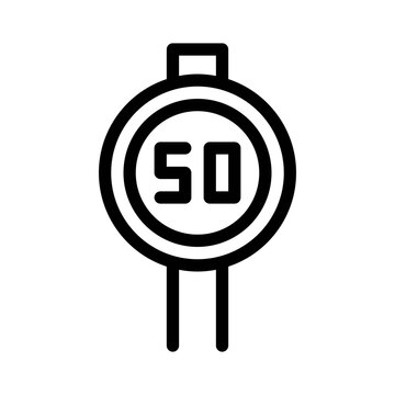 recommend clip art: Speed Restriction line icon