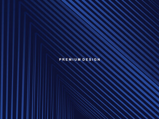 Premium background design with diagonal dark blue stripes pattern. Vector horizontal template for digital lux business banner, contemporary formal invitation, luxury voucher, prestigious gift certific