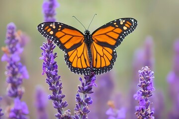 One Monarch Butterfly with generative ai