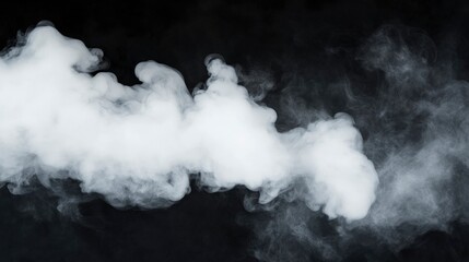 Fototapeta premium White smoke flowing on a black background