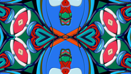 Colorful symmetrical abstract kaleidoscope background pattern for summer