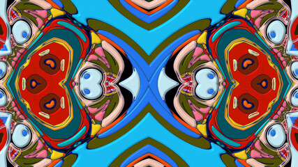 Colorful symmetrical abstract kaleidoscope background pattern for summer
