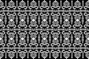 Oreintal Flora Damask Seamless pattern embroidery, Indian style. art ornament print.Design for carpet, cover.wallpaper, wrapping, fabric, clothing