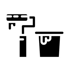 paint brush roll and paint icon