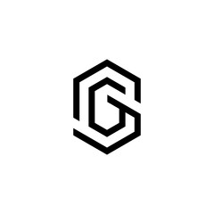 Hexagon Industrial Metal with Letter S and G Logo Design Vector