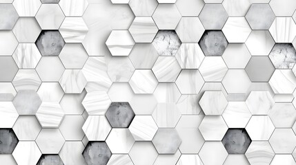 Modern hexagonal marble tile pattern design