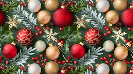 Festive ornaments and holiday decor arrangement