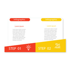 Three Step Infographic label design Vector template with line icons. process steps diagram, presentations, layout, banner,