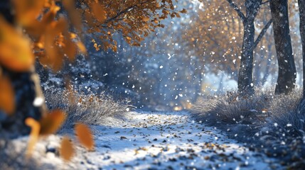 Winter Landscape with Snow and Trees
