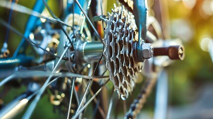 Close up of a bicycle gear shifter in action