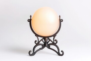 Fototapeta premium Elegant globe lamp on an ornate stand, creating a warm and inviting ambiance perfect for homes and offices.