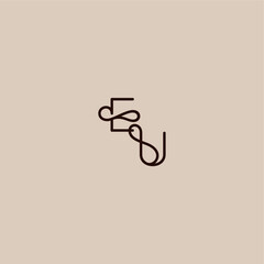 dynamic line initial EU luxurious organic style and elegant concept wedding typography monogram letter