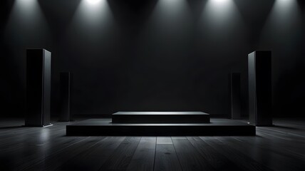Sleek Monochromatic Podium Background for Formal Events