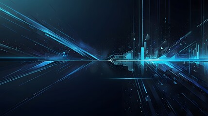 Futuristic Cyber Technology Background with Light Trails