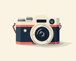 Fototapeta premium Minimalist camera icon with clean design aesthetic