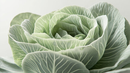 Obraz premium Fresh and Crisp Cabbage on a Plain White Plate