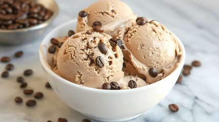 Coffee ice cream with chocolate covered espresso beans